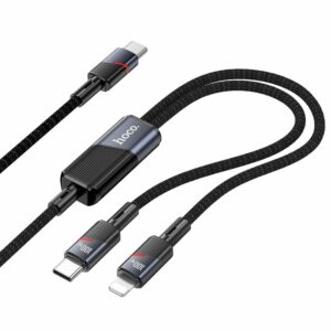 Καλώδιο HOCO 2in1 Type-C & Lightning 5A 100W U139 Μαύρο 1.2m