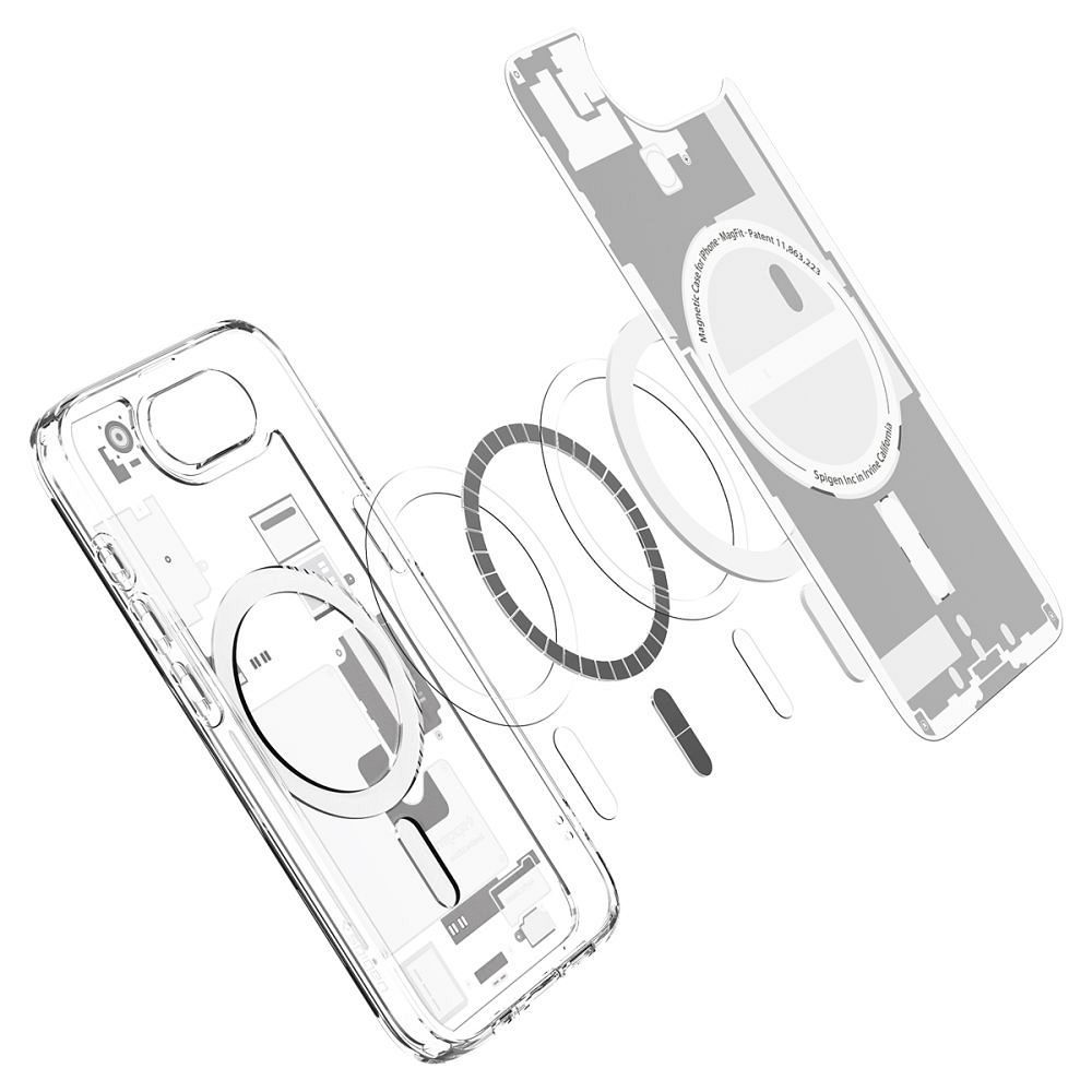 SPIGEN case ULTRA HYBRID MAG compatible with MagSafe for IPHONE 16E 2025 zero one white