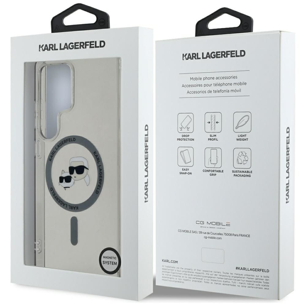 KARL LAGERFELD case for SAMSUNG S25 Ultra KLHMS25LHLSKCK (Magnetic IML Metal KC Heads) black