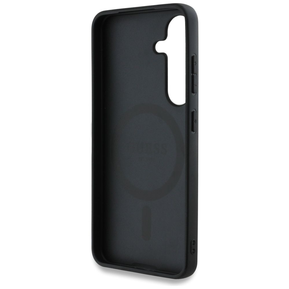 Θήκη Κινητού GUESS για Samsung S25 Καφέ με Λογότυπο & Δαχτυλίδι