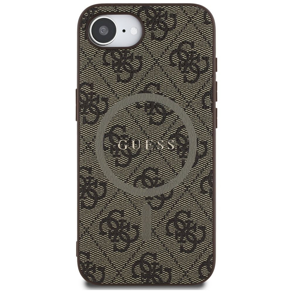 GUESS case for IPHONE 16e (SE 4 2025) compatible with MagSafe GUHMPSE4G4GFRW (PU 4G Ring Classic Logo) brown
