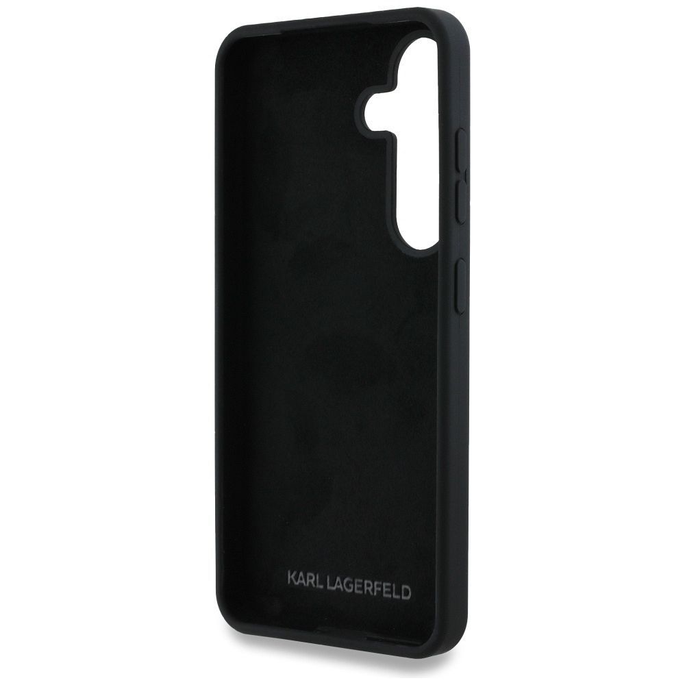 KARL LAGERFELD case for SAMSUNG S25 KLHCS25SSCMSMVK (Silicone Sign Metal Logo) black