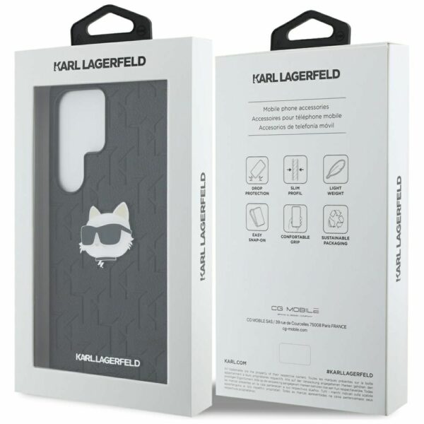 KARL LAGERFELD case for SAMSUNG S25 Ultra KLHCS25LPGKLCHPK (PU Monogram Choupette Head Pin) black