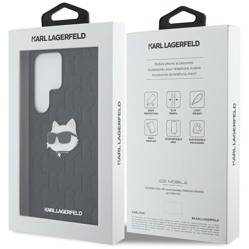 KARL LAGERFELD case for SAMSUNG S25 Ultra KLHCS25LPGKLCHPK (PU Monogram Choupette Head Pin) black