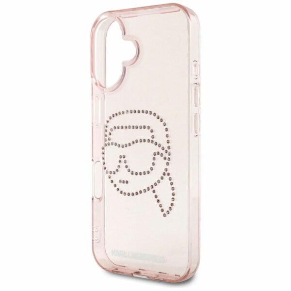 KARL LAGERFELD case for IPHONE 16 KLHCP16SHKHDCELP (IML Rhinestones S K Head) pink