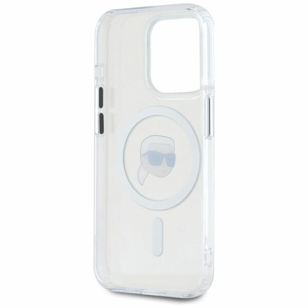 KARL LAGERFELD case for IPHONE 15 Pro Max compatible with MagSafe KLHMP15XHLSKIH (IML Metal K Head) white