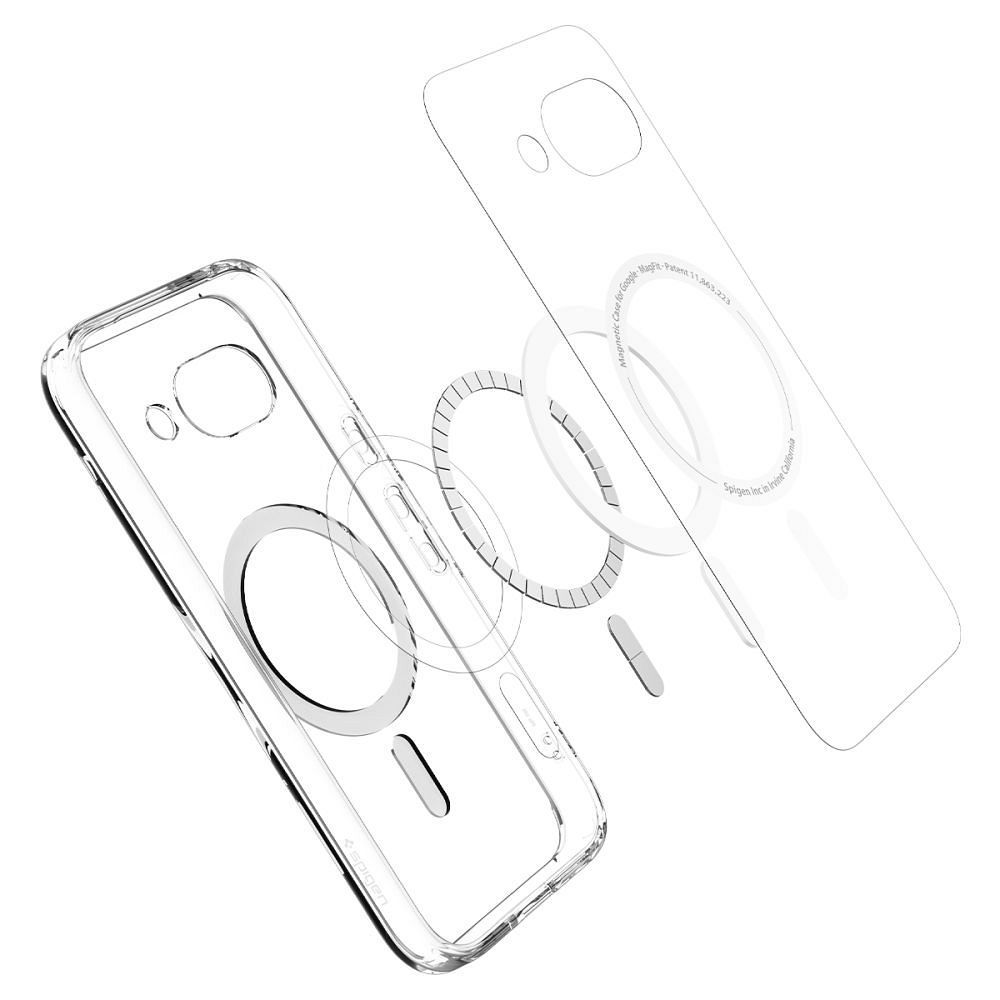 SPIGEN case ULTRA HYBRID MAG compatible with MagSafe for GOOGLE PIXEL 9A clear/white
