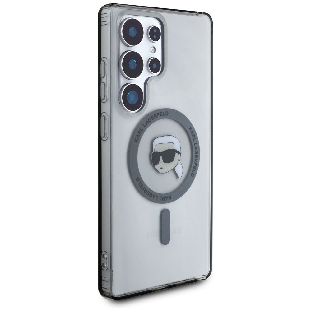 KARL LAGERFELD case for SAMSUNG S25 Ultra KLHMS25LHLSKIK (Magnetic IML Metal K. Heads) black