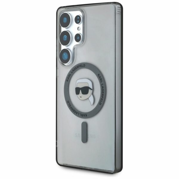 KARL LAGERFELD case for SAMSUNG S25 Ultra KLHMS25LHLSKIK (Magnetic IML Metal K. Heads) black