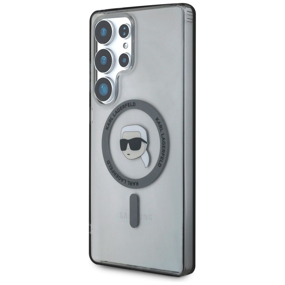 KARL LAGERFELD case for SAMSUNG S25 Ultra KLHMS25LHLSKIK (Magnetic IML Metal K. Heads) black