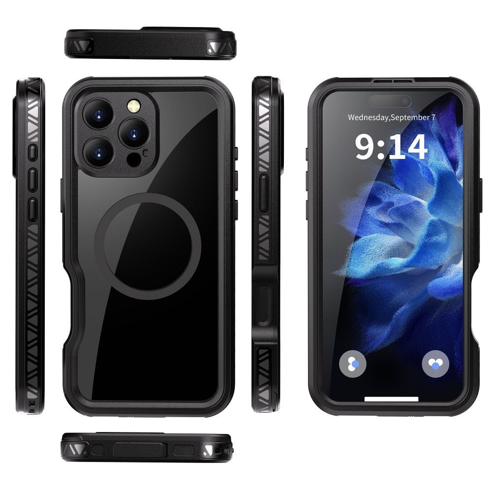 Waterproof case SHELLBOX GT compatible with MagSafe for IPHONE 16 Pro Max black