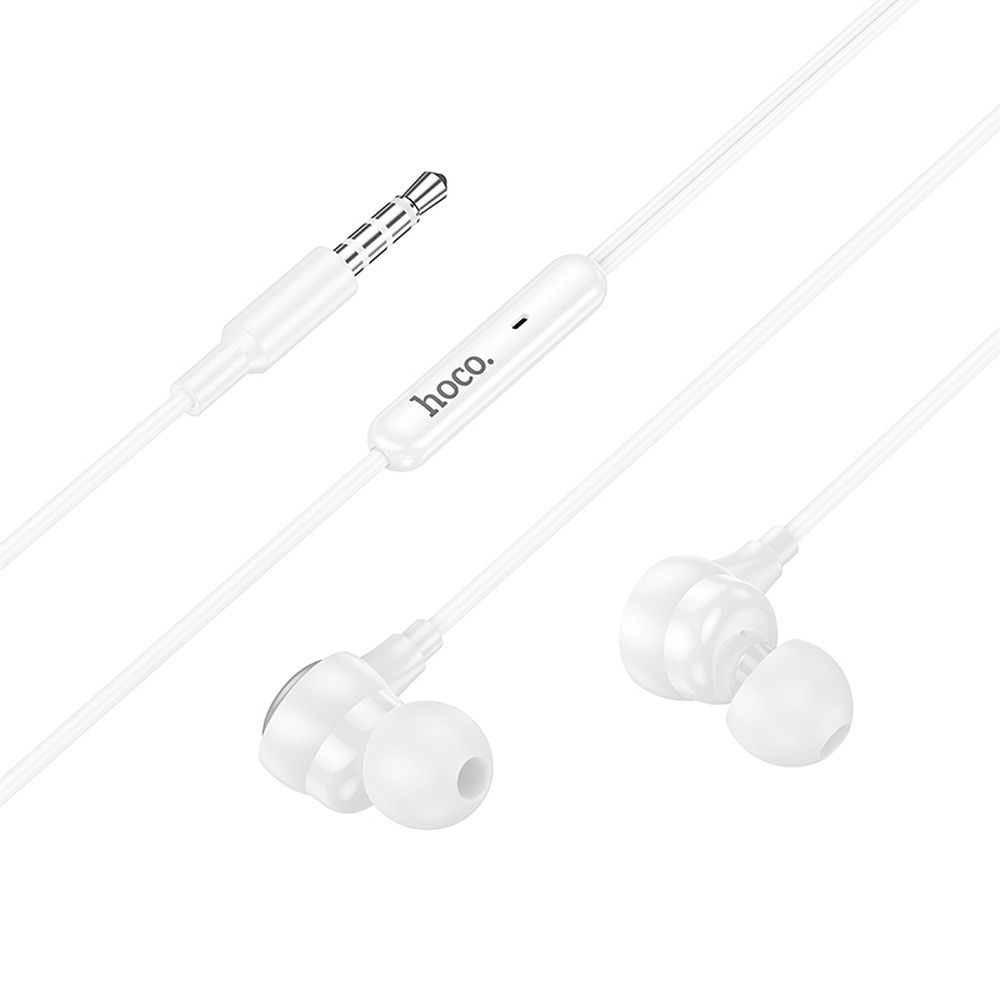 HOCO M116: Ενσύρματα Ακουστικά με Μικρόφωνο & Jack 3.5mm - Λευκά