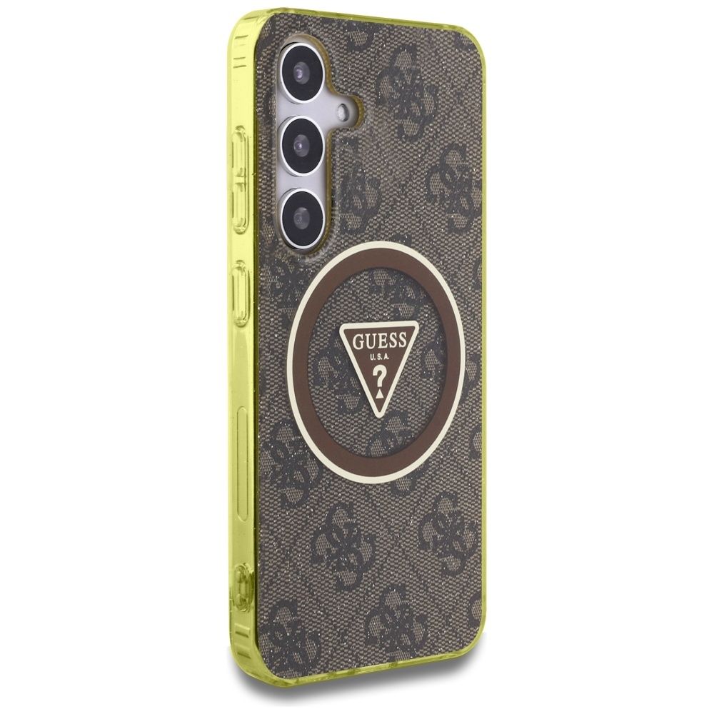 Θήκη Κινητού GUESS Magnetic Glitter για Samsung S25 - Καφέ