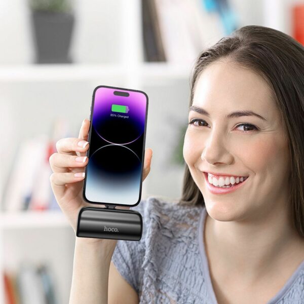 HOCO Powerbank 5000mAh με Ενσωματωμένο Lightning & Φόρτιση 2A - J106 Μαύρο