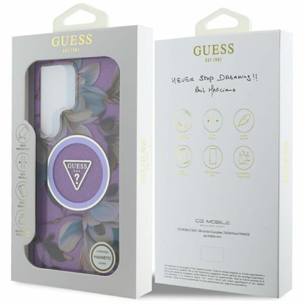 Θήκη Κινητού GUESS Samsung S25 Ultra Μωβ Γκλίτερ Λουλούδια