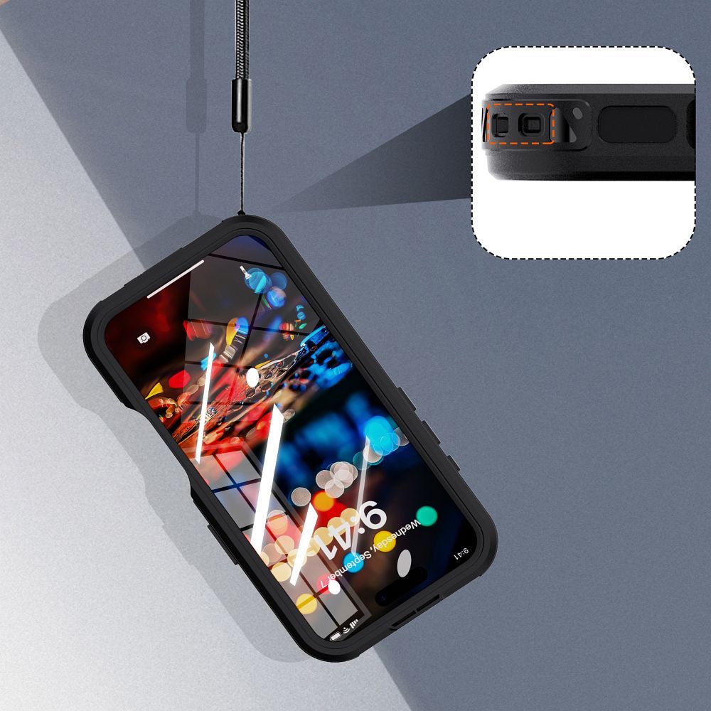 Waterproof case SHELLBOX GT compatible with MagSafe for IPHONE 16 black