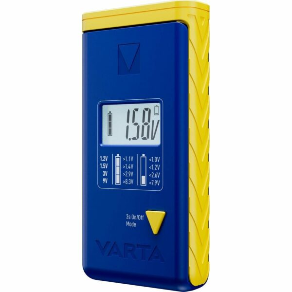 VARTA battery tester with digital display (AA, AAA, Type C, Type D, 9V, button) 893101111 blue