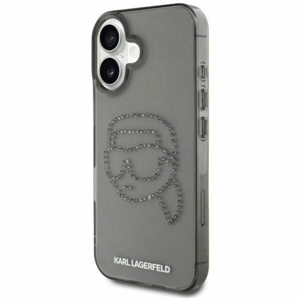 KARL LAGERFELD case for IPHONE 16 Pro KLHCP16LHKHDCELK (IML Rhinestones S K Head) black