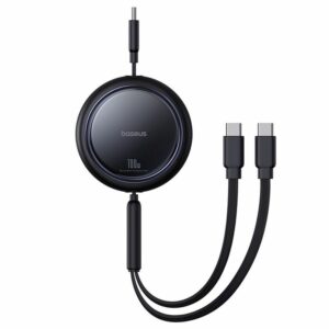 Καλώδιο BASEUS 2in1 Type C σε 2x Type C 100W Ανασυρόμενο 1m Μαύρο