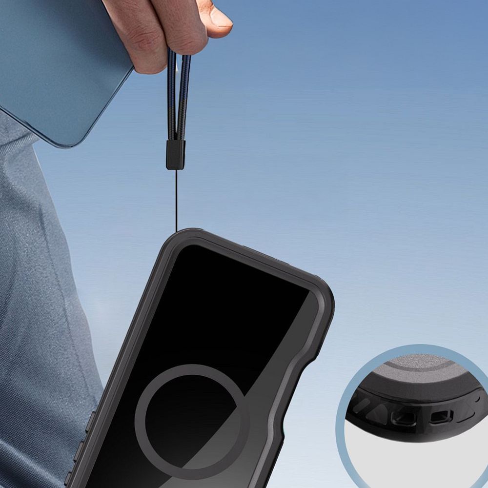 Waterproof case SHELLBOX GT compatible with MagSafe for IPHONE 16 Plus black