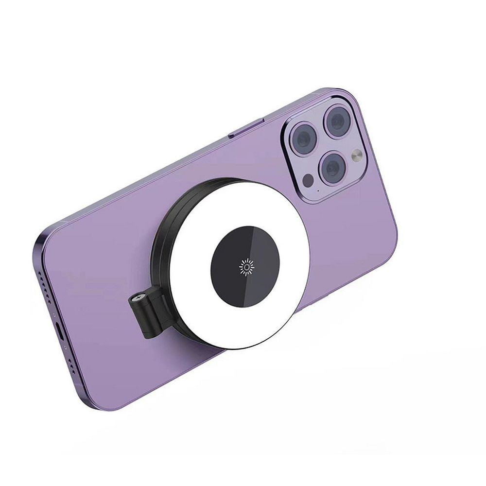 Mini magnetic phone stand with light compatible with MagSafe black