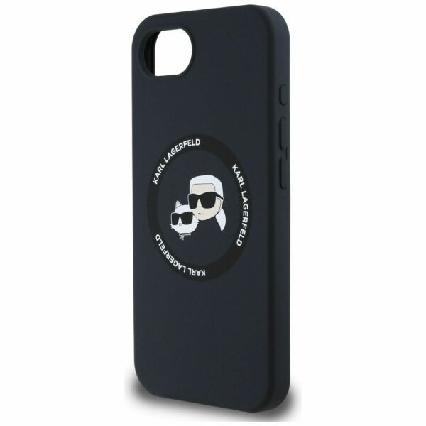 KARL LAGERFELD case for IPHONE 16e (SE 4 2025) compatible with MagSafe KLHMPSE4SKCHTCK (Silicone Double Heads) black
