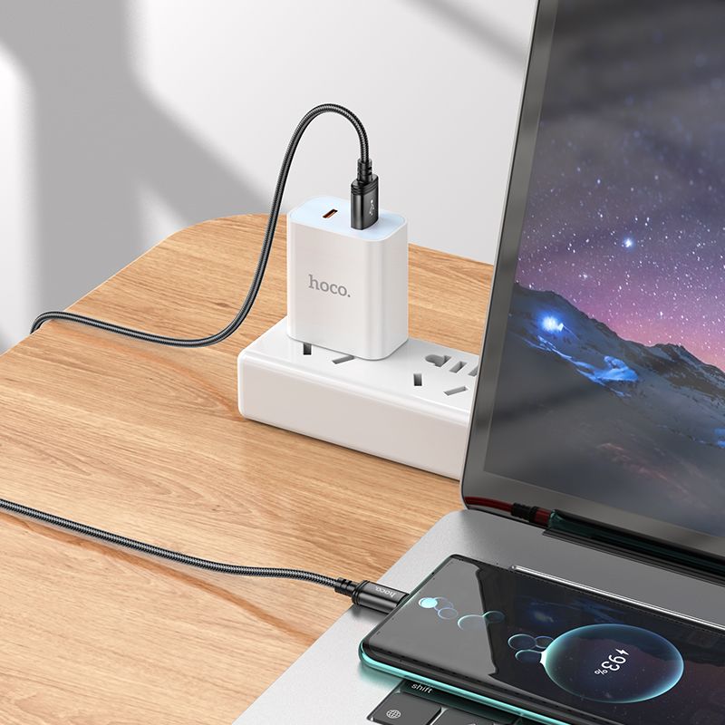Cable USB A to USB C Hoco 3A 2 m X89 black
