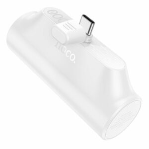 HOCO Powerbank 3000mAh με Ενσωματωμένο Type-C - Λευκό