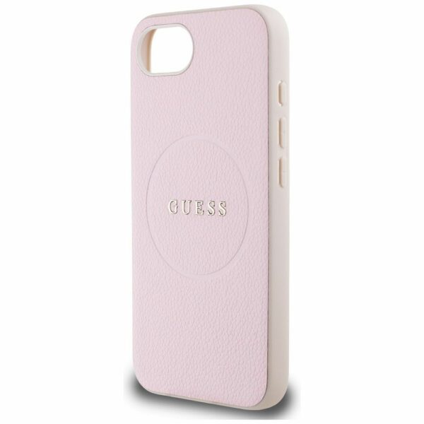 GUESS case for IPHONE 16e (SE 4 2025) compatible with MagSafe GUHMPSE4PGHSMMP (PU Grained Gold Ring) pink