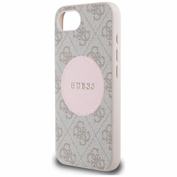 GUESS case for IPHONE 16e (SE 4 2025) compatible with MagSafe GUHMPSE4P4PGRSGP (PU 4G Circle W/ Classic Logo) pink