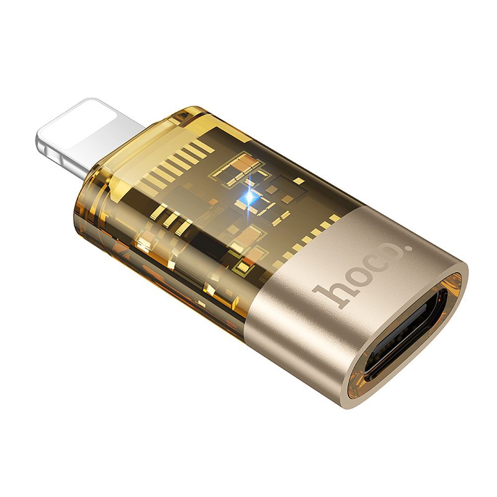 HOCO OTG Adapter Lightning σε Type-C UA36A Χρυσό Διάφανο