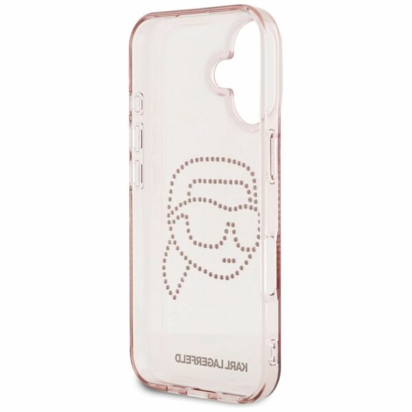 KARL LAGERFELD case for IPHONE 16 KLHCP16SHKHDCELP (IML Rhinestones S K Head) pink