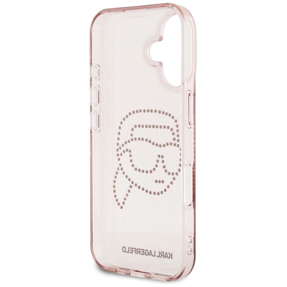 KARL LAGERFELD case for IPHONE 16 KLHCP16SHKHDCELP (IML Rhinestones S K Head) pink