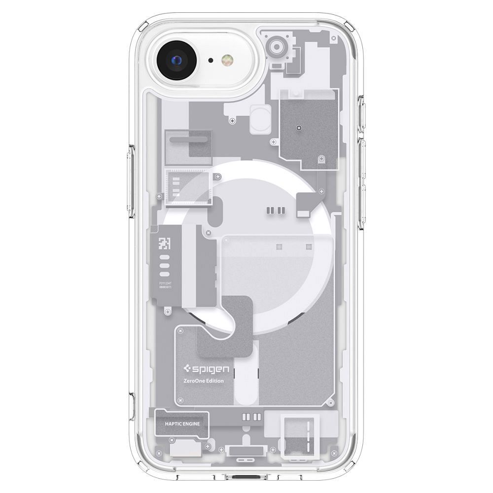 SPIGEN case ULTRA HYBRID MAG compatible with MagSafe for IPHONE 16E 2025 zero one white