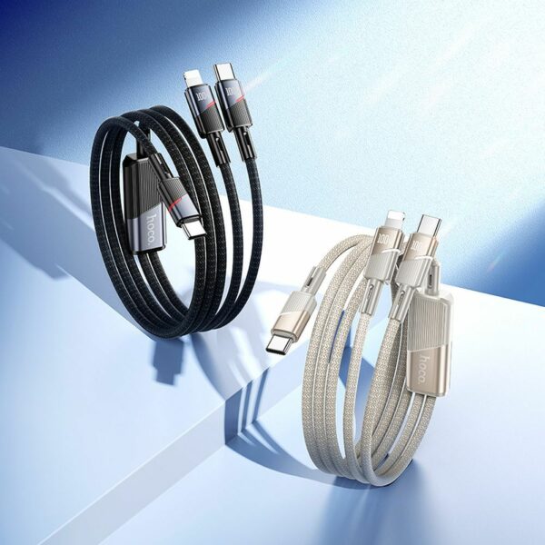 Καλώδιο HOCO 2in1 Type-C & Lightning 5A 100W U139 Μαύρο 1.2m