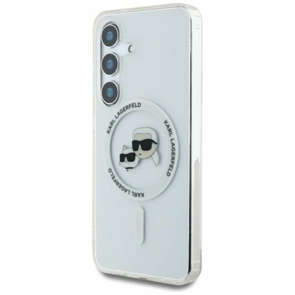 KARL LAGERFELD case for SAMSUNG S25 KLHMS25SHLSKCH (Magnetic IML Metal KC Heads) white