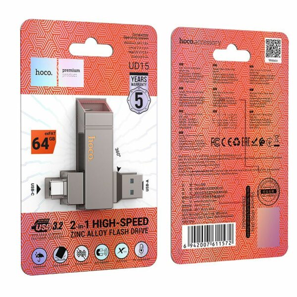 HOCO pendrive USB A + USB C UD15 64GB USB3.2