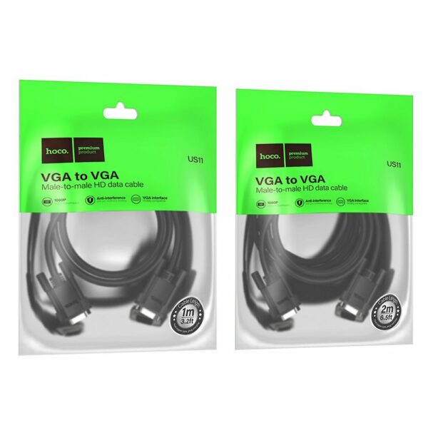 HOCO cable VGA (male) to VGA (male) HD 1080p US11 2 m black