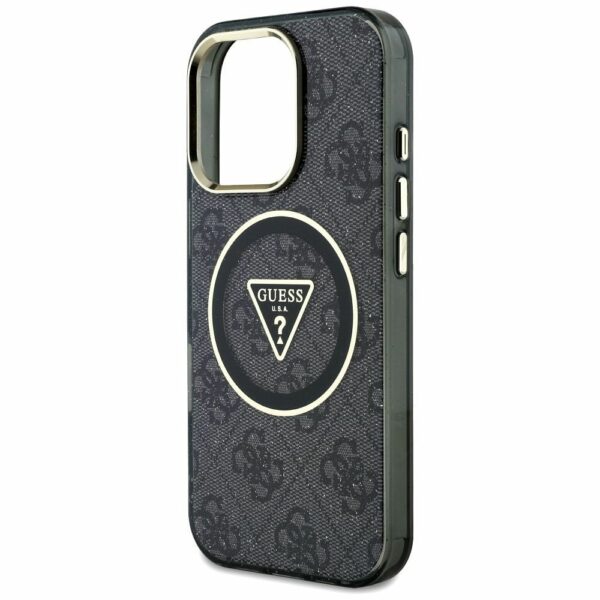 GUESS case for IPHONE 16 Pro Max compatible with MagSafe GUHMP16XHG4PRTGK (IML Metal Glitter 4G Circle Triangle) black