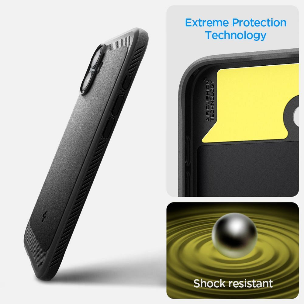 SPIGEN case RUGGED ARMOR MAG compatible with MagSafe for IPHONE 16 matte black