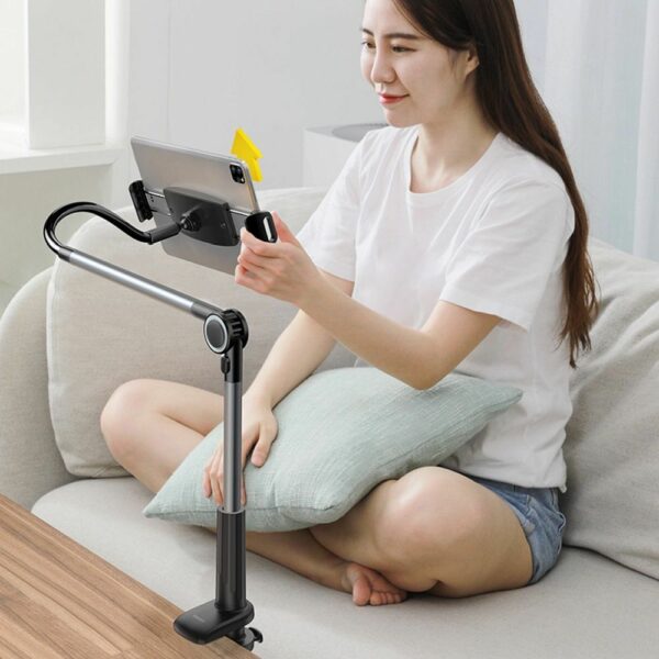 BASEUS desk holder rotative adjustable for phone tablet 4,7" - 12,9" grey