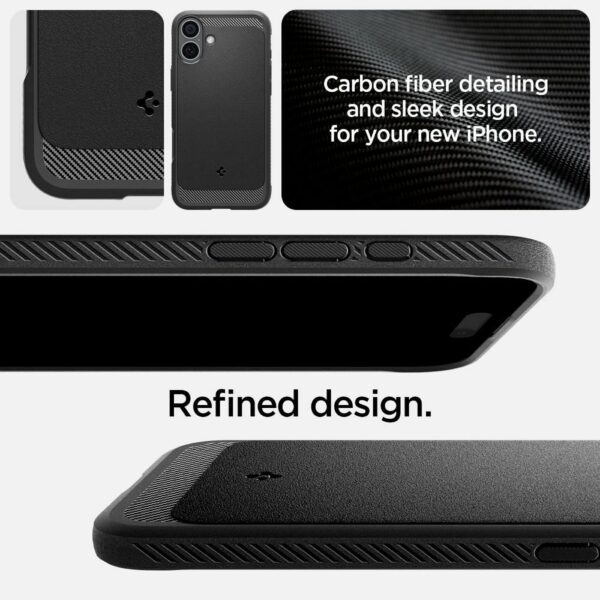 SPIGEN case RUGGED ARMOR MAG compatible with MagSafe for IPHONE 16 matte black