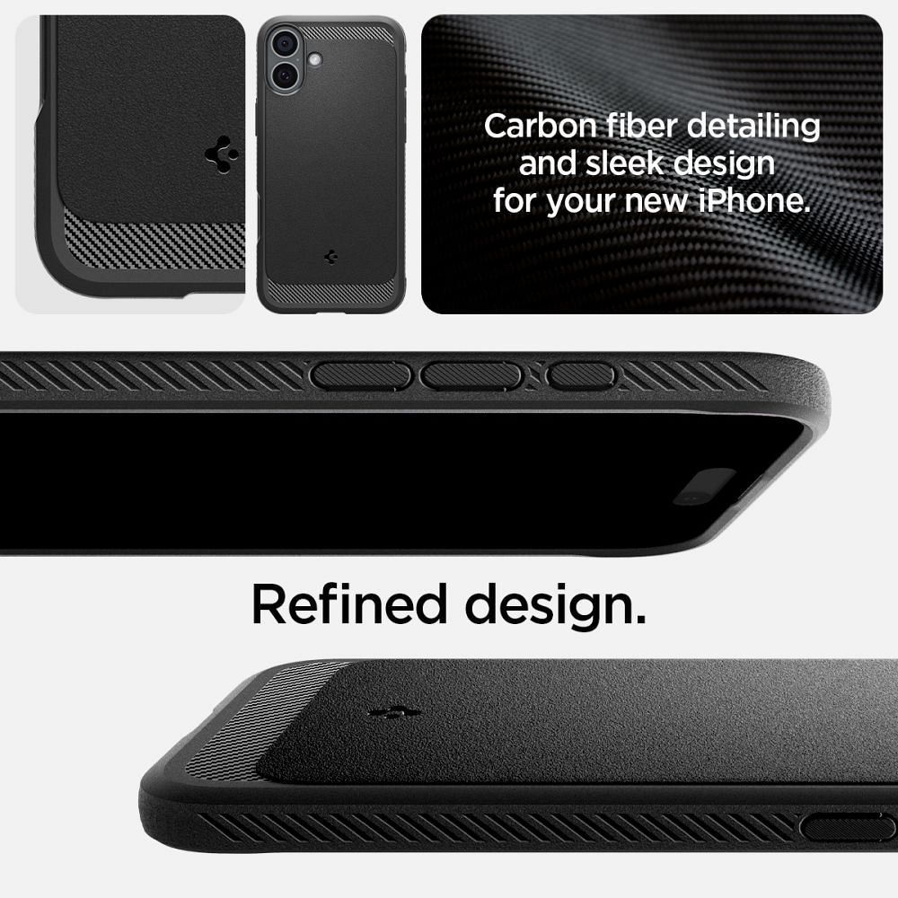 SPIGEN case RUGGED ARMOR MAG compatible with MagSafe for IPHONE 16 matte black