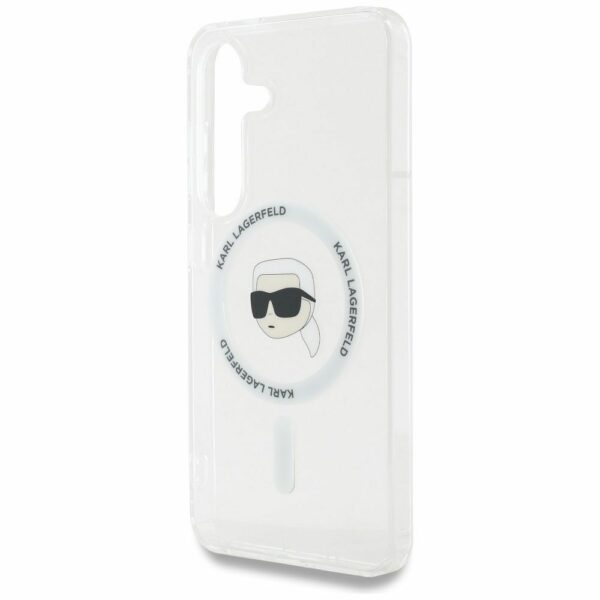 KARL LAGERFELD case for SAMSUNG S25 KLHMS25SHLSKIH (Magnetic IML Metal K. Heads) white