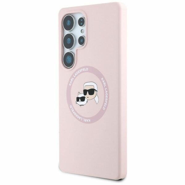 KARL LAGERFELD case for SAMSUNG S25 Ultra KLHMS25LSKCHTCP (Magnetic Silicone Double Heads) pink
