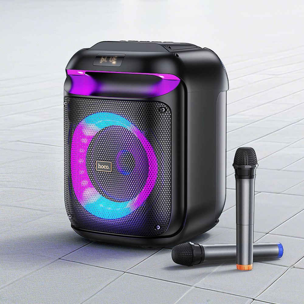 HOCO speaker bluetooth + 2 x wireless microphones HA13 black