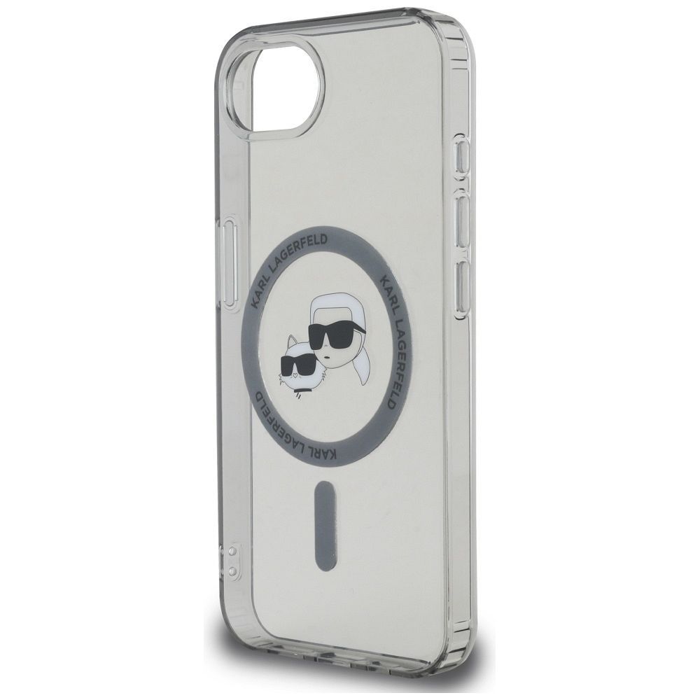 KARL LAGERFELD case for IPHONE 16e (SE 4 2025) compatible with MagSafe KLHMPSE4HLSKCK (IML Metal KC Heads) black