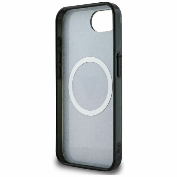 GUESS case for IPHONE 16e (SE 4 2025) compatible with MagSafe GUHMPSE4HG4PRTGK (IML Metal Glitter 4G Circle Triangle) black