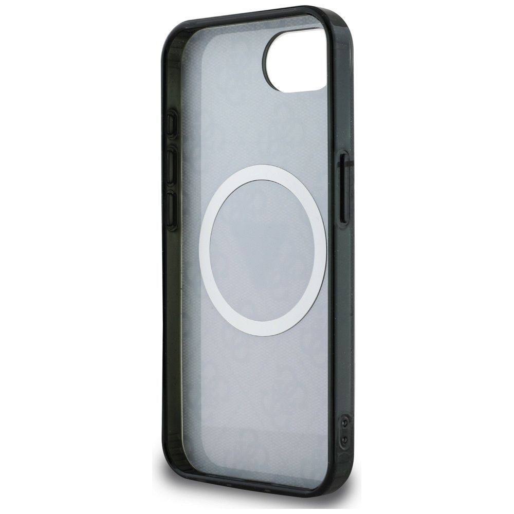 GUESS case for IPHONE 16e (SE 4 2025) compatible with MagSafe GUHMPSE4HG4PRTGK (IML Metal Glitter 4G Circle Triangle) black