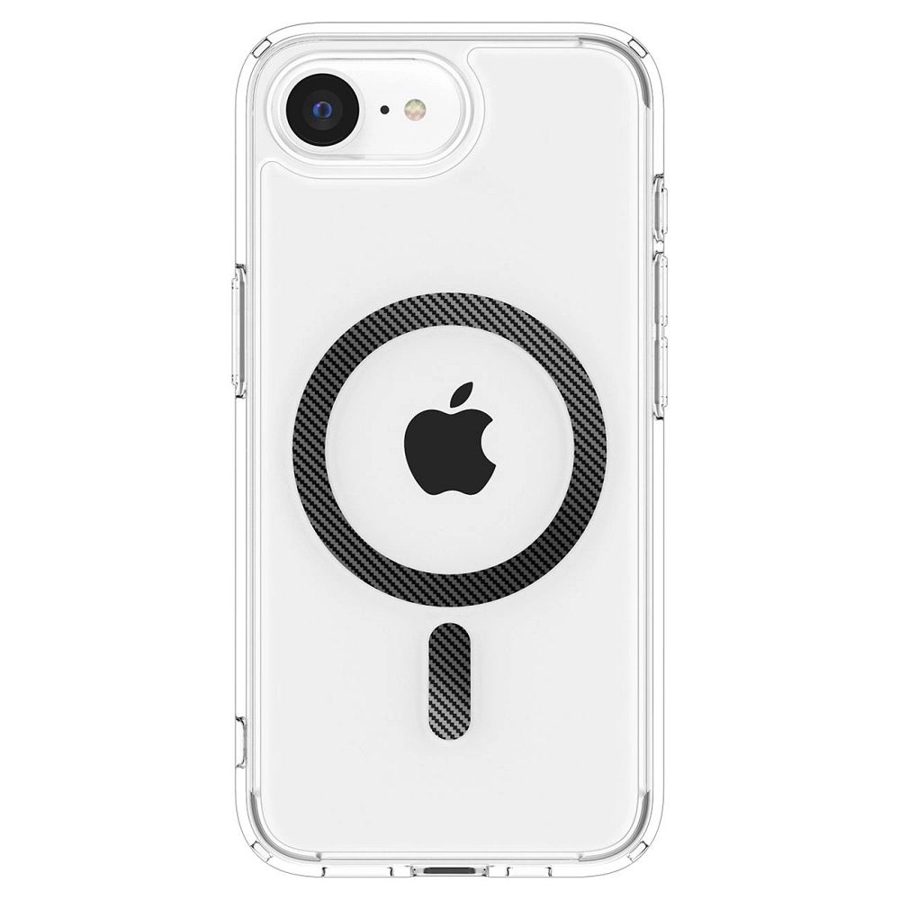 SPIGEN case ULTRA HYBRID MAG compatible with MagSafe for IPHONE 16E 2025 carbon fiber